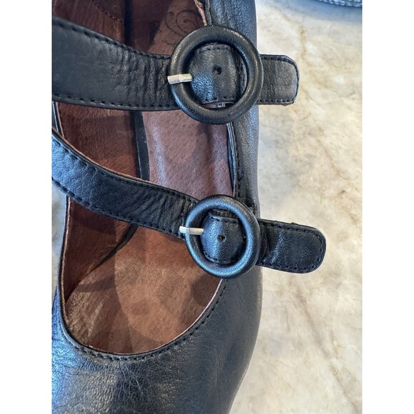 Chocolate Negro Portugal Pumps Black Leather Vintage Strap Maryjane 5.5 Coquette - Picture 4 of 16